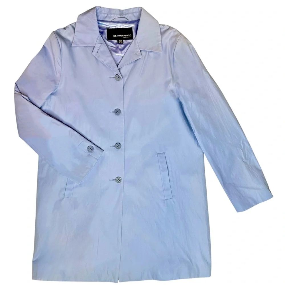 Weatherproof Lavender Rain Jacket Women’s M Periwinkle Lightweight Trench Coat‎